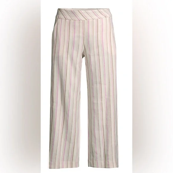 Trina Turk White Monument Pink and Brown Striped Pants Size 14 NWT - Picture 5 of 13